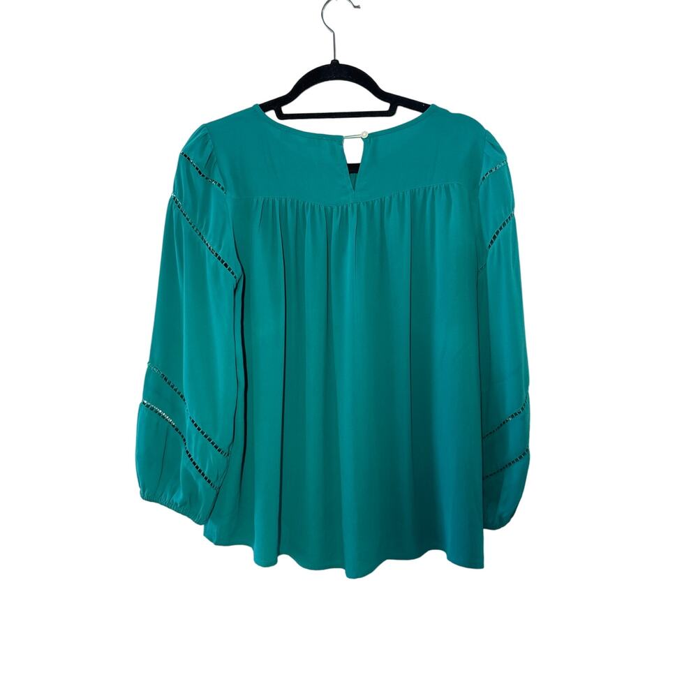 Ann Taylor Loft Turquoise 3/4 sleeve Blouse Womens size small - Picture 4 of 5